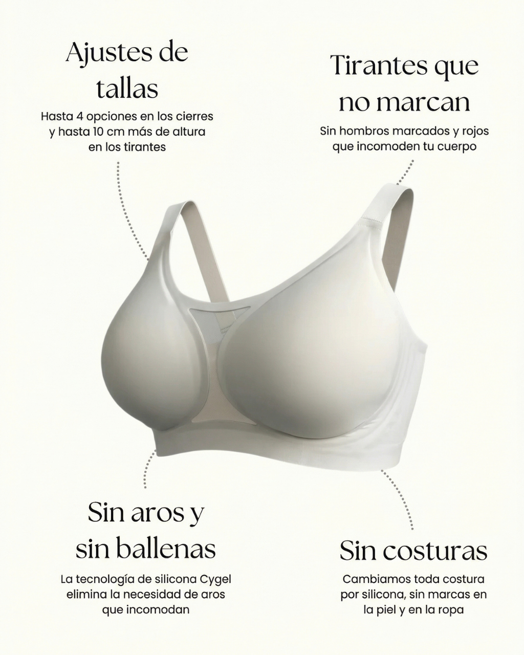 Sujetador Encanto Plus Size - Sujeción Sin Aros