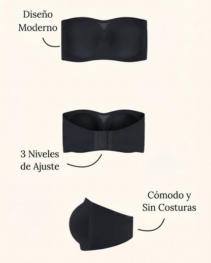Sujetador Sensación Sin Tirantes Con Copas Removibles - Para Comodidad y Ajuste Perfecto