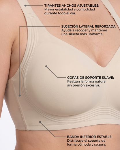 Sujetador Serena Sin Aros con Tirantes Anchos Suaves y Cómodos