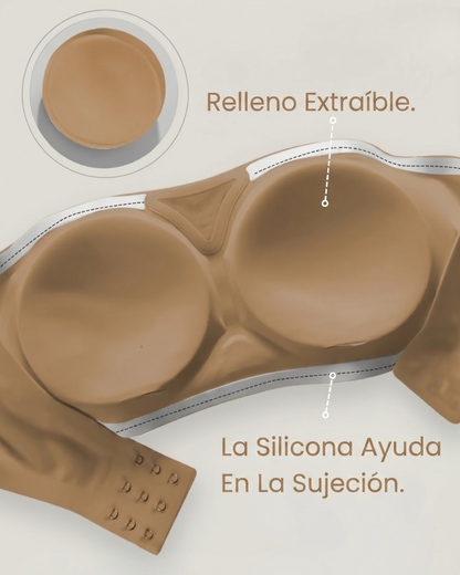 Sujetador Sensación Sin Tirantes Con Copas Removibles - Para Comodidad y Ajuste Perfecto