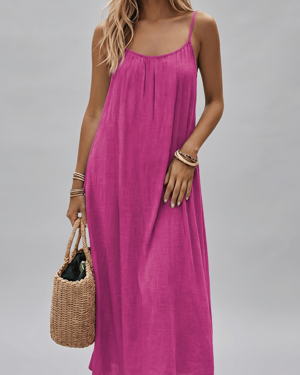 Vestido Mediterráneo Espalda Abierta Ajustable Cómodo y Elegante
