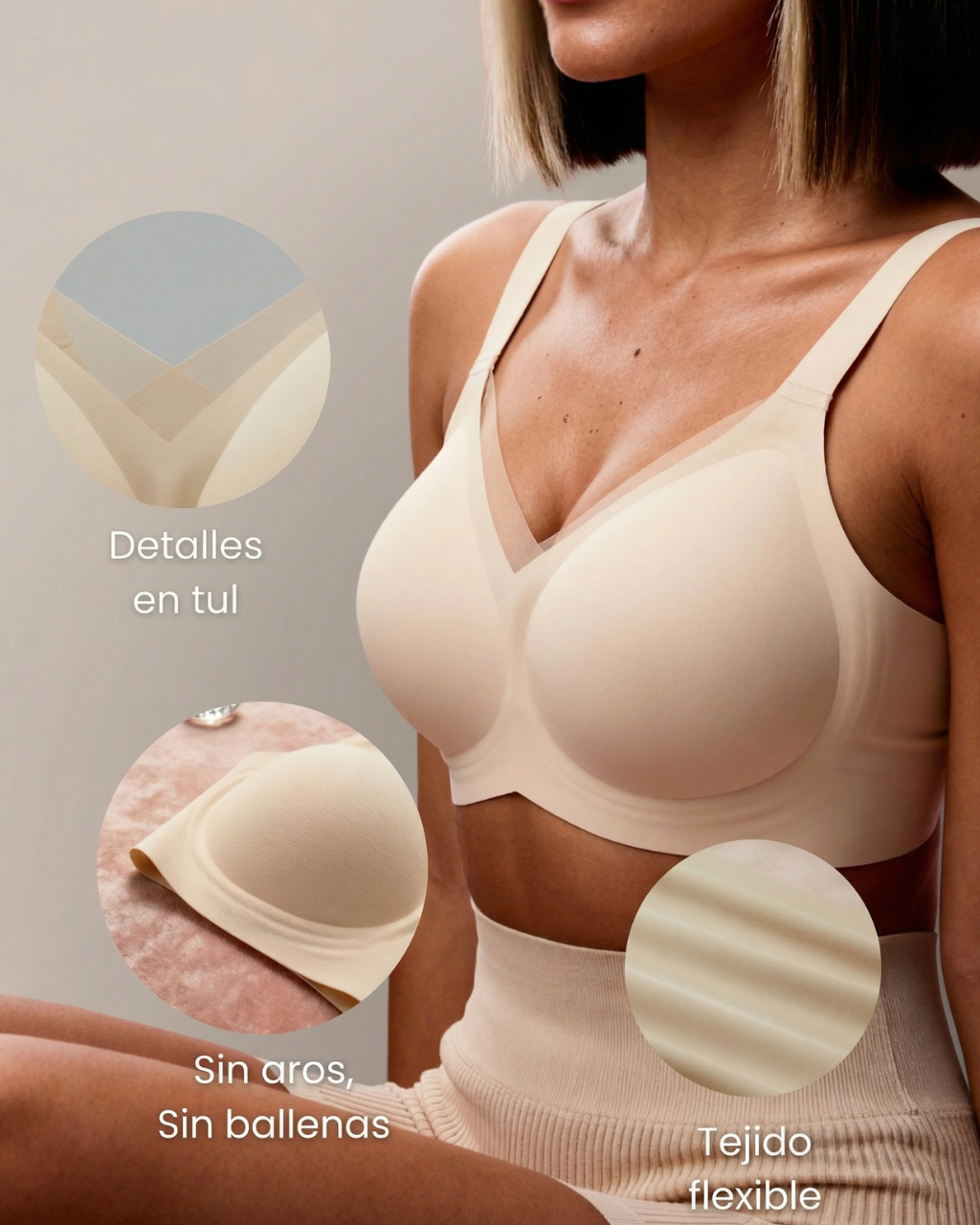 Sujetador Elegance Talla Plus: Comodidad y Sofisticación Sin Aros